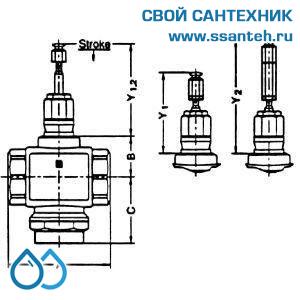 10104 Honeywell, V5011R1059 Клапан двухходовой (проходной) муфтовый, PN16, DN20, Kvs 6,3, 170 °C