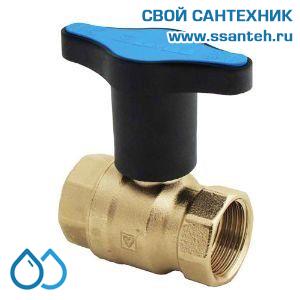 14672 HERZ 1220654 Кран шаровой синяя ручка, DN32, PN25, -30...+150°C, Kvs 102 м3/час, без покрытия