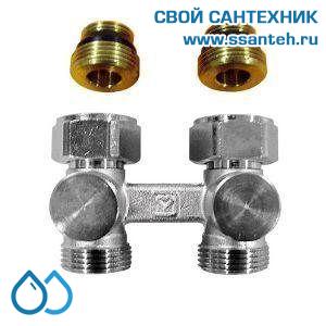 14892 HERZ 1376622 Узел Н-образный для нижнего подключения прямой, 1/2"-3/4"(ЕК), 90°C, 10 бар