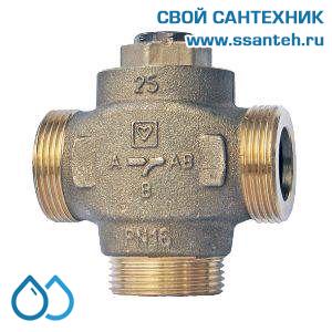15563  HERZ 1776603 Teplomix Клапан трехходовой термостатический для твердотопливного котла DN25,  Kvs 11,0 м3/час, +61°С, байпас не отключаемый