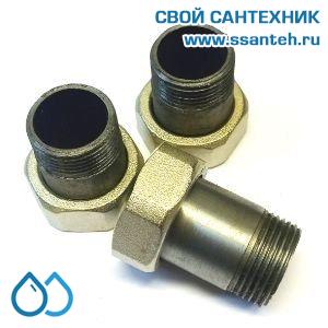 18805 Termicus Соединитель накидная гайка 1" ВР со штуцером 3/4" под газовый ключ, сталь, шт.