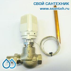 18812  TERMICUS T50V7723-15 Регулятор температуры прямого действия, DN15, +20...+50°С,  Kvs 5,0 м3/час, с выносным термобаллоном